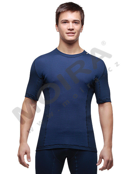 Ultralight-Unterhemd mit kurzem Ärmel in metallic-blau